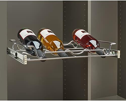 Rev-A-Shelf 30 Chrome Wine Rack Pull-Out Organizer