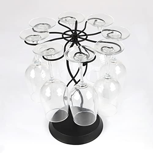 HomeRoots 8-Wine Glass Holder - Stylish Metal Rack for Countertop Display