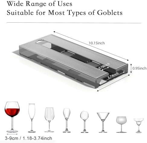 Wine Glass Holder 4 Pack - Gray Under Cabinet Kitchen Rack