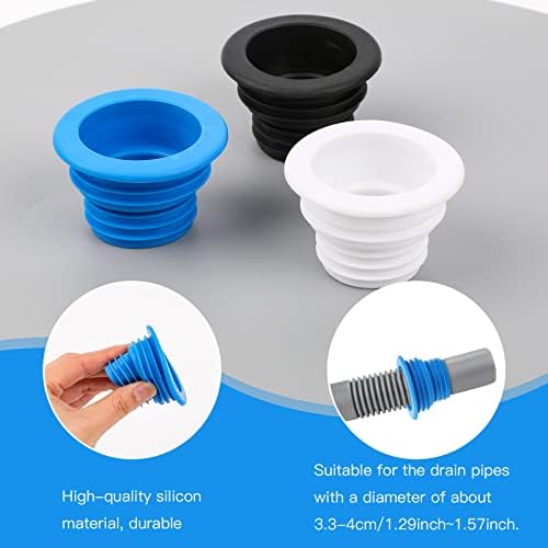 3Pcs Silicone Drain Plug for Universal Fit Drain Hose