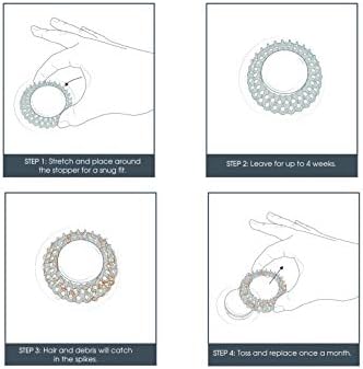 Evriholder Vanity Sink Drain Savers 37-Inch Gray White 12 Pack