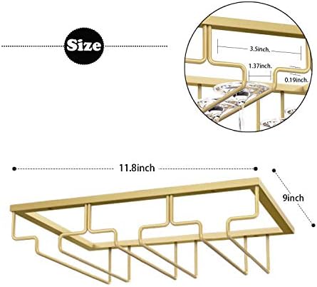 MATILODI Wine Glass Rack Gold 3 Rows