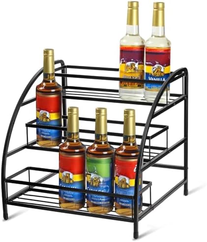 SOUJOY 3-Tier Metal Wire Syrup Rack Organizer
