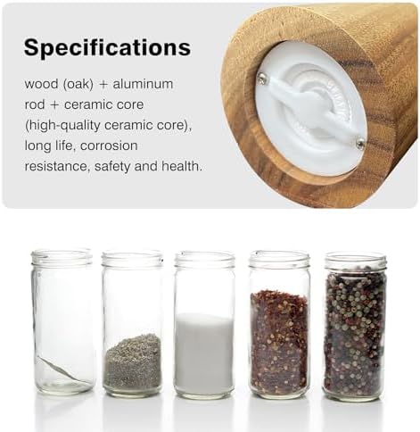 SMNVL Wood Salt and Pepper Grinder Set 2 Pack