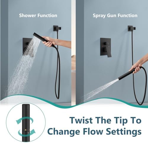 Aolemi Ceiling Mount Shower System with Rainfall and Handheld
