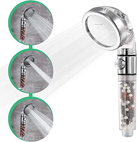 StoneStream EcoPower High Pressure Handheld Shower Head with 3 Spray Modes