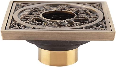 Tomotato Square Drain Strainer Cover 10cm Antique Brass Bathroom Floor Drain