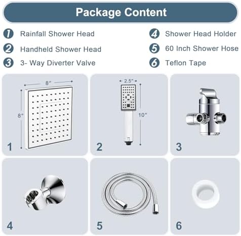 BRIGHT SHOWERS Dual Rain Handheld Shower Combo