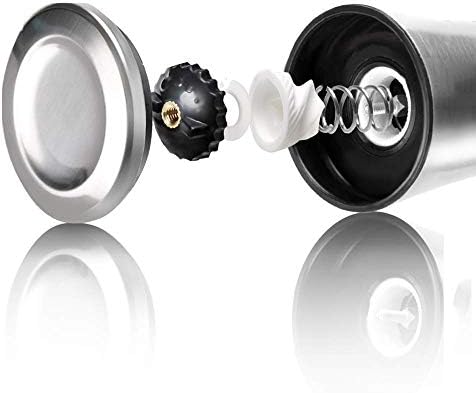 Premium Stainless Steel Salt and Pepper Grinder Set with Glass Body