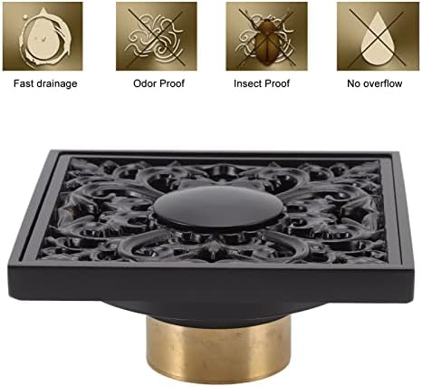 4x4 Inch Square Shower Floor Drain in Antique Style