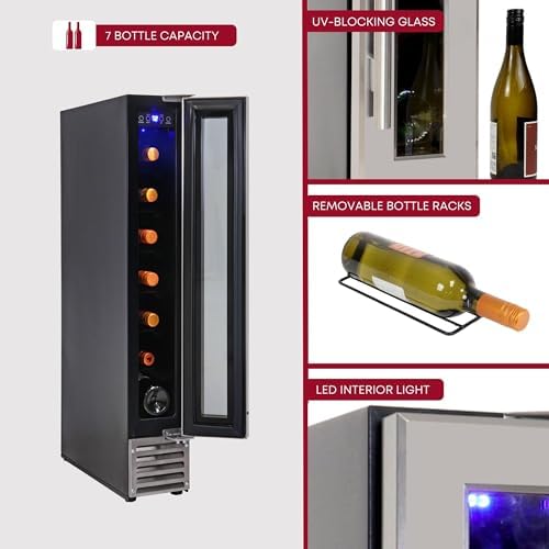 Koolatron 7 Bottle Wine Cooler 6-Inch Freestanding
