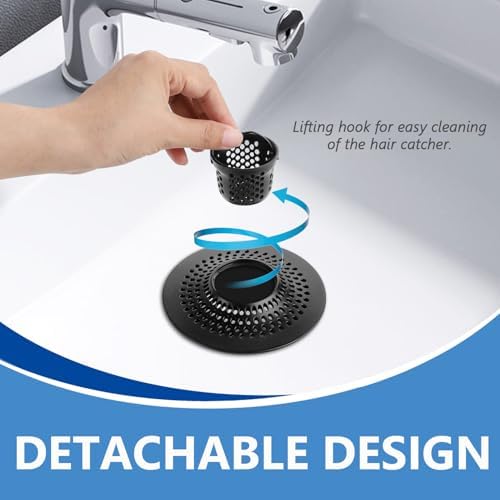 MFTEK Drain Hair Catcher Stainless Steel Black