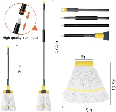 KeFanta Heavy Duty Wet Mop with 60 Long Handle