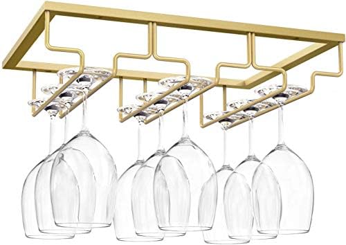 MATILODI Wine Glass Rack Gold 3 Rows