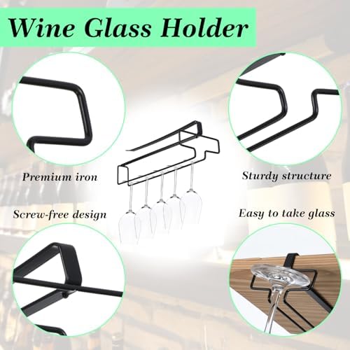 HOFURME 4 Pcs Wine Glass Holder Rack