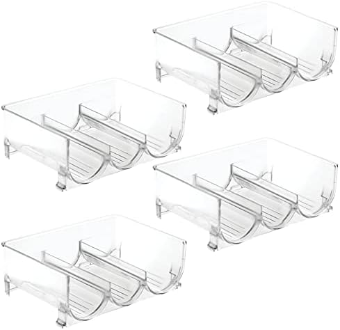 mDesign Clear Stackable 3 Bottle Holder - 4 Pack