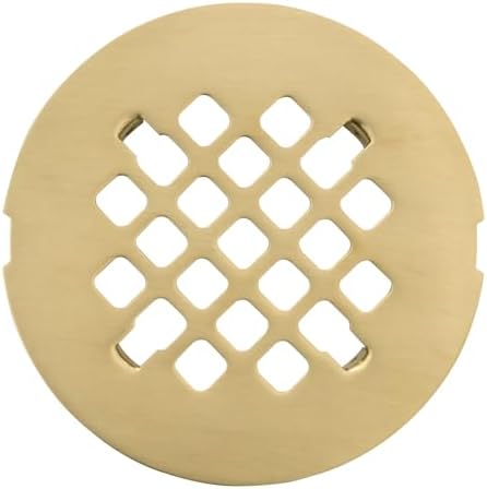 425 Brushed Light Gold Shower Drain Cover - Solid Brass Easy Install