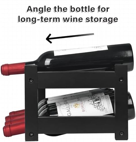 VASMIA Bamboo Wine Rack 2-Tier Black