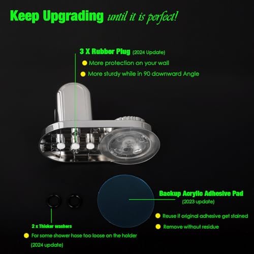 RIVOODS Adjustable Shower Head Holder with 90 Downward