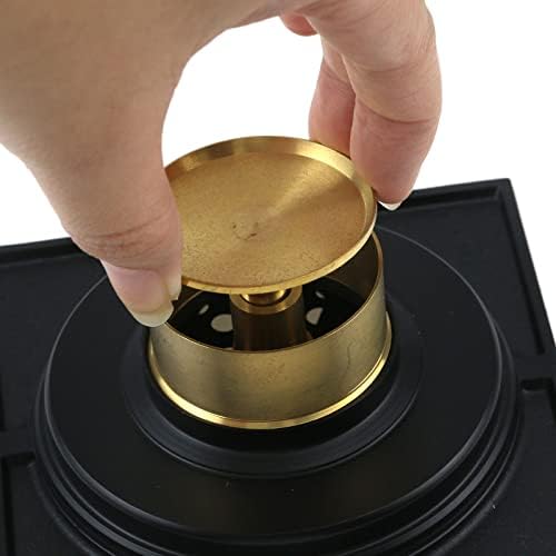 Antrader Odor-Proof Floor Drain Matte Black 4-inch Square 1