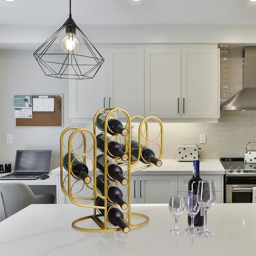 Mandaiter 10 Bottles Wine Rack with Cactus Design