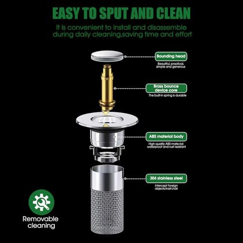 Zjclx Bathroom Sink Drain Stopper 134-145 Inch Universal Replacement