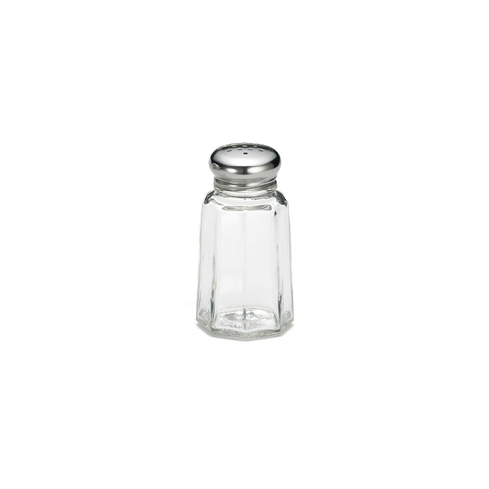 Tablecraft 1 Oz Glass Salt Pepper Shakers with SS Tops