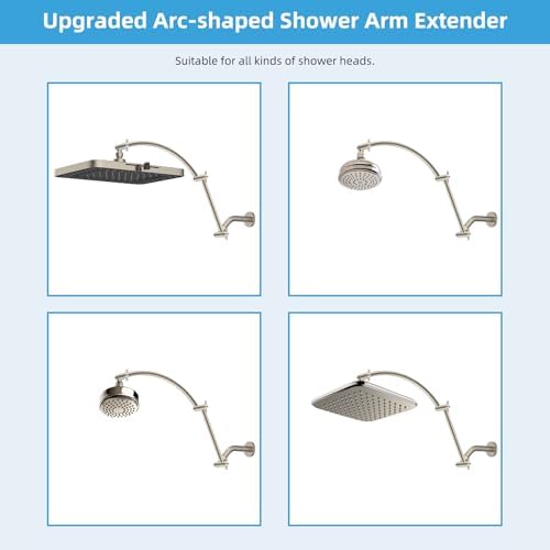 Hibbent 20 All Metal Adjustable Shower Arm