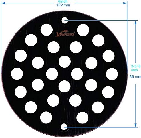 4-Inch Screw-in Shower Strainer Drain Cover Replacement - Oil Rubbed Bronze