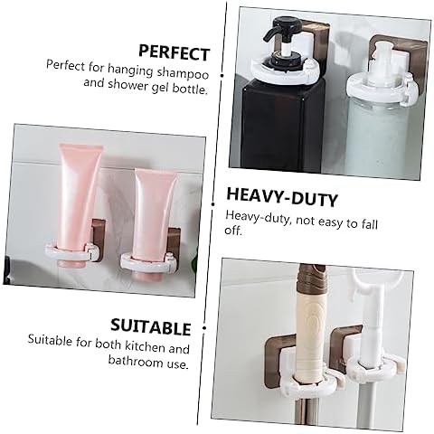 FONDOTIN 3pcs Wall-Mounted Shower Gel Bottle Holder