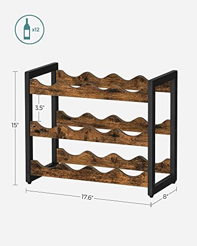 SONGMICS 3 Tier Tabletop Wine Rack with 12 Bottle Capacity