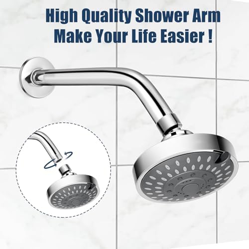 10 Inch Chrome Shower Arm with Flange - Durable Wall Mount Replacement