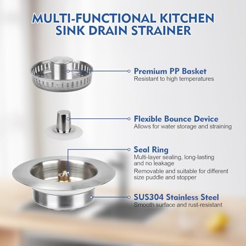 WarmSpray 3 in 1 Kitchen Sink Drain Strainer