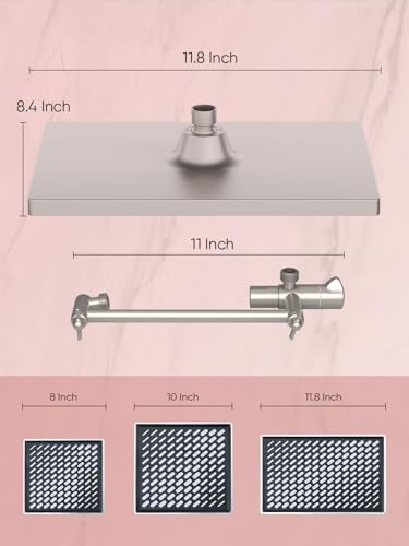 Cobbe 118 Inch Rain Shower Head with 6 Modes Handheld Combo