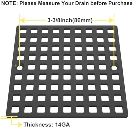 Yaseingoo 2PC 4 Inch Matte Black Shower Drain Cover