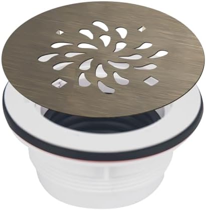 Uni-Green 4-14 Round Shower Drain Grate - Antique Brass Waterdrop Shape