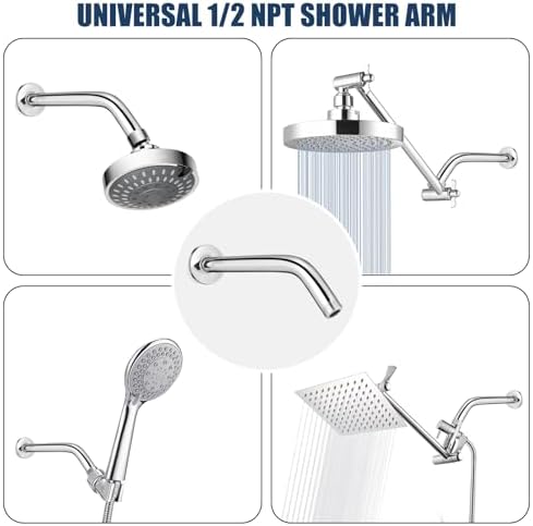 10 Inch Chrome Shower Arm with Flange - Durable Wall Mount Replacement