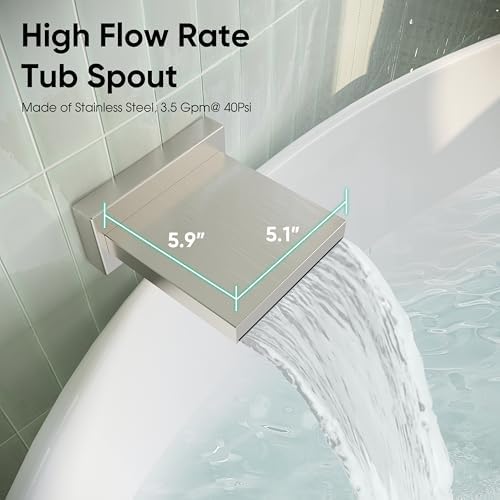 Esnbia Bathtub Shower Faucet Set with Rain and Handheld Heads