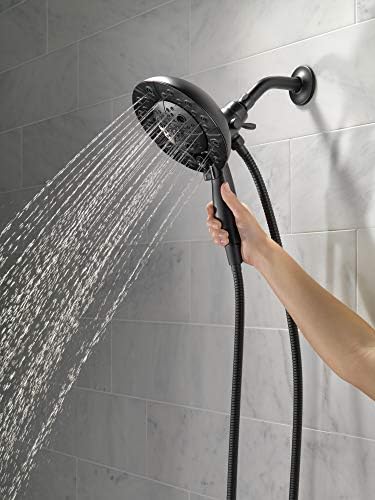 Delta H2Okinetic 5-Spray Dual Shower Head with Handheld and Matte Black Docking
