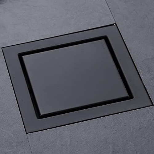 RANDOM Matte Black 6 Inch Drain Cover with Tile Insert