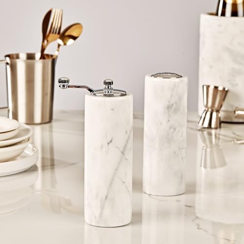 Natural Marble Salt Pepper Shaker Set