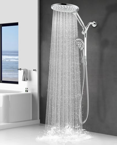 MakeFit Dual Shower Head Combo with 10 Modes and 8 Inch Rainfall