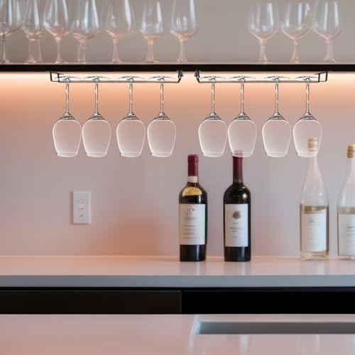 4 Pack 156 Inch Black Wine Glass Rack