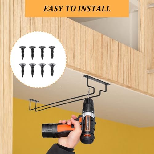 4 Pack 156 Inch Black Wine Glass Rack