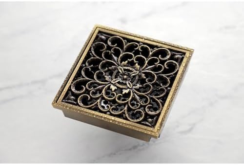 Kingston Brass Watercourse Scroll Drain Strainer 4 Square Grid
