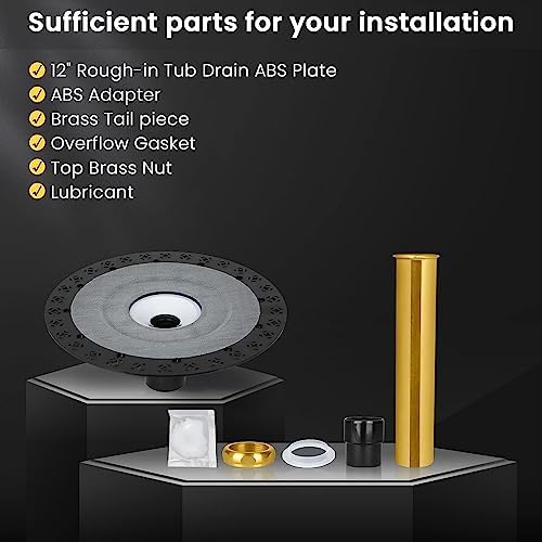 Freestanding Tub Drain Mounting Kit with ABS Adapter and Brass Liner