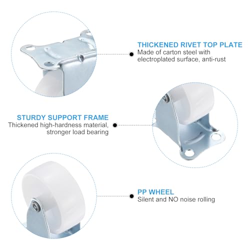 PATIKIL 2 Silent Rigid Caster Wheels 4 Pack for Furniture