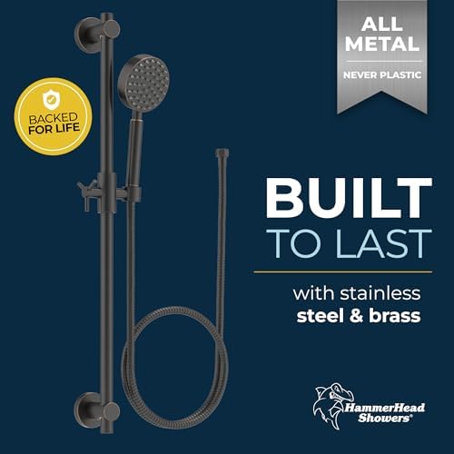HammerHead Showers All Metal Slide Bar Set with Handheld 1