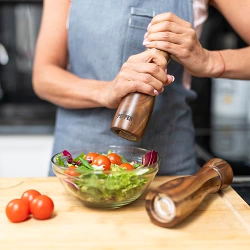 Wooden Salt Pepper Grinder Set 8 Inches