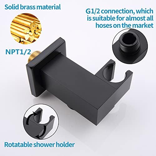 AYIVG Adjustable Handheld Shower Holder Bracket Black Finish